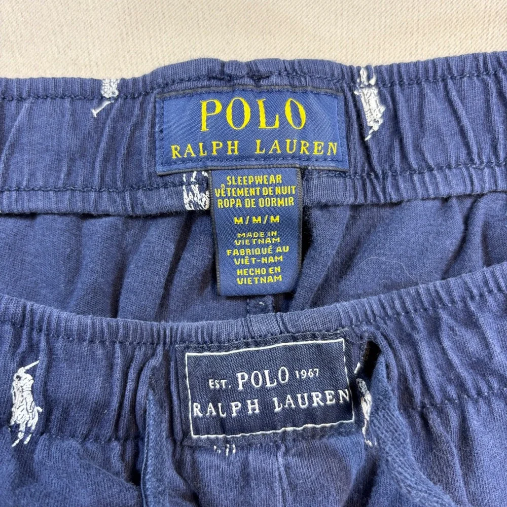 Polo Ralph Lauren Pajama Pants Mens Medium Navy Pony Print Knit Lounge PJs